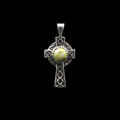 Iona Marmor - Keltisches Kreuz Anhänger