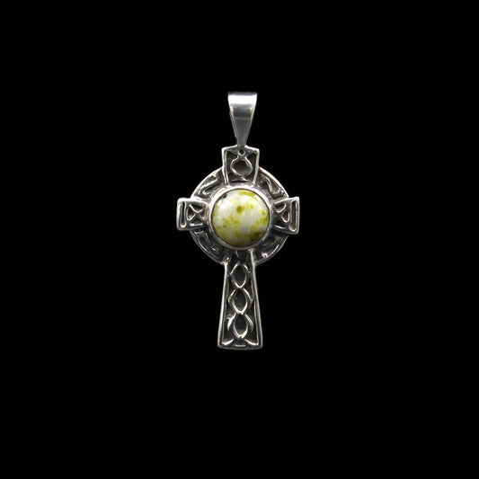 Iona Marmor - Keltisches Kreuz Anhänger