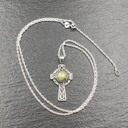 Iona Marmor - Keltisches Kreuz Anhänger