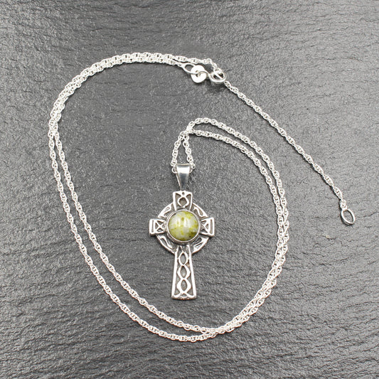 Iona Marmor - Keltisches Kreuz Anhänger