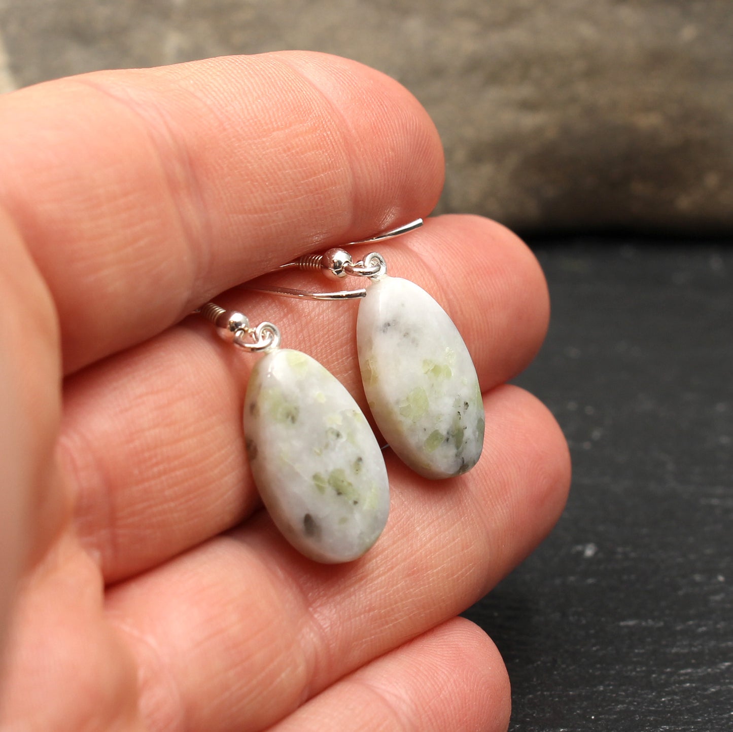Scottish Iona Marble Earrings - Handmade