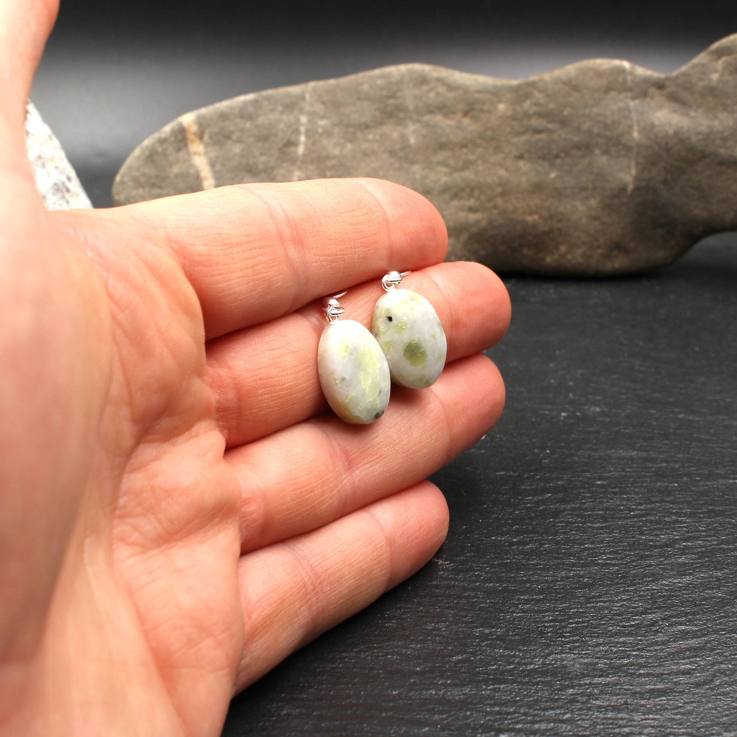 Scottish Iona Marble Earrings - Handmade
