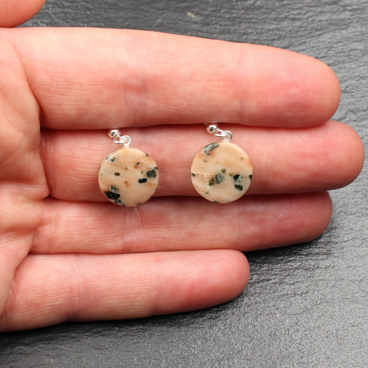 Scottish Isla Rose Pink Limestone Earrings - Handmade in Germany