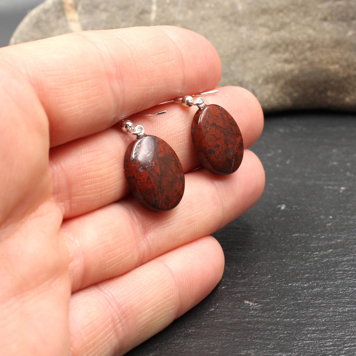 Scottish Jasper Earrings - Handmade