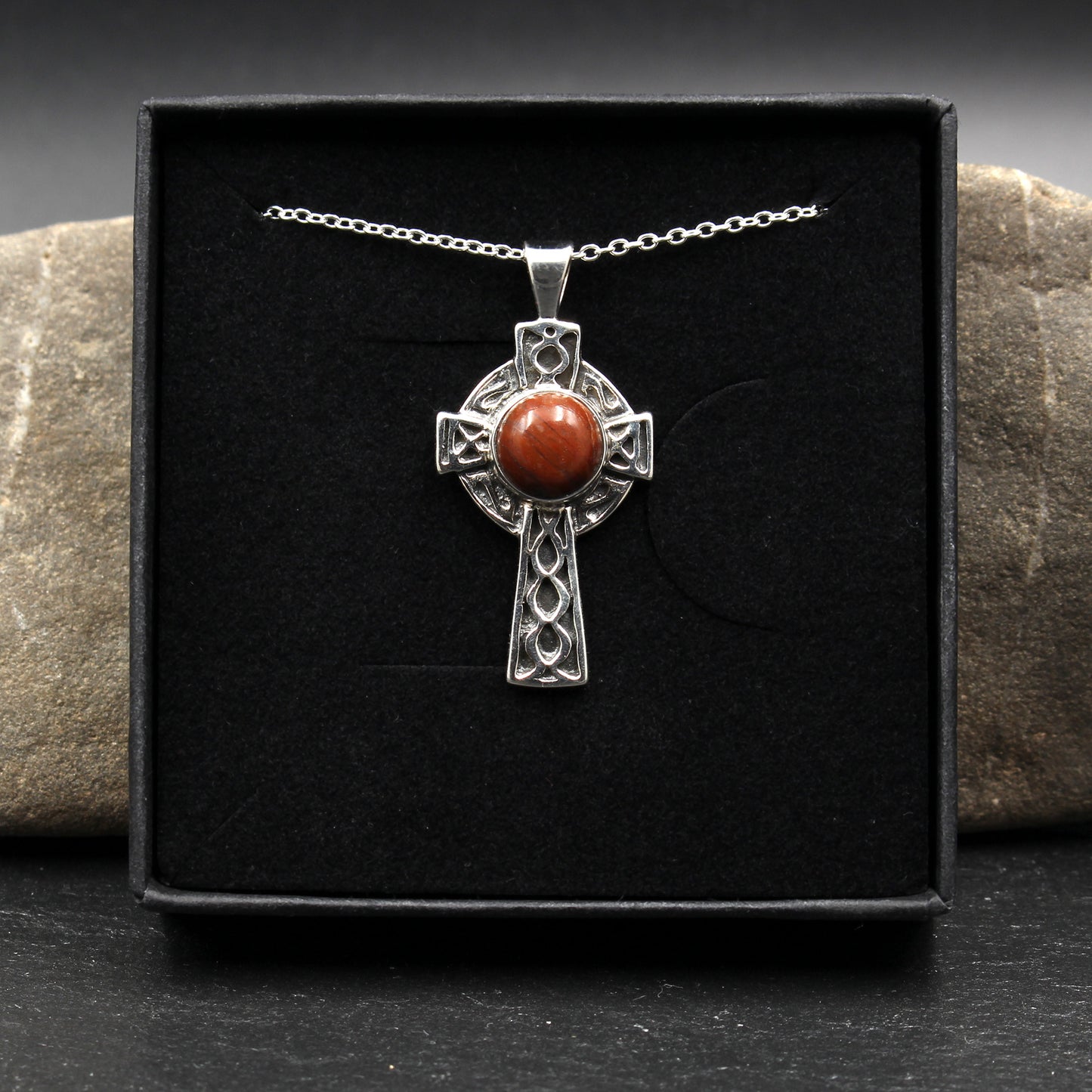 Schottischer Lewisian Gneis - Keltisches Kreuz Anhänger