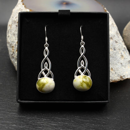 Keltischer Knoten Silber Ohrringe - Groß