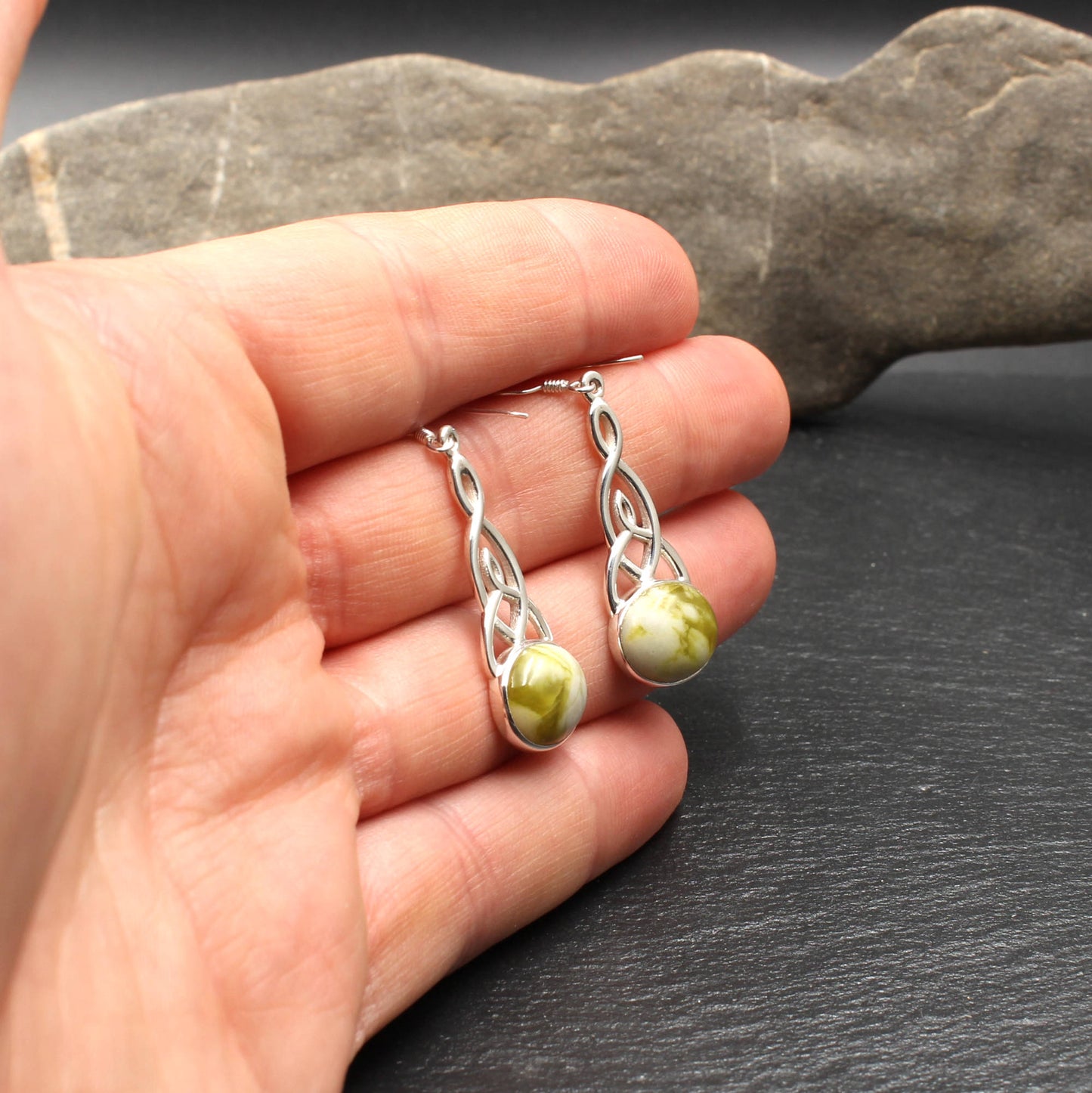 Keltischer Knoten Silber Ohrringe - Groß