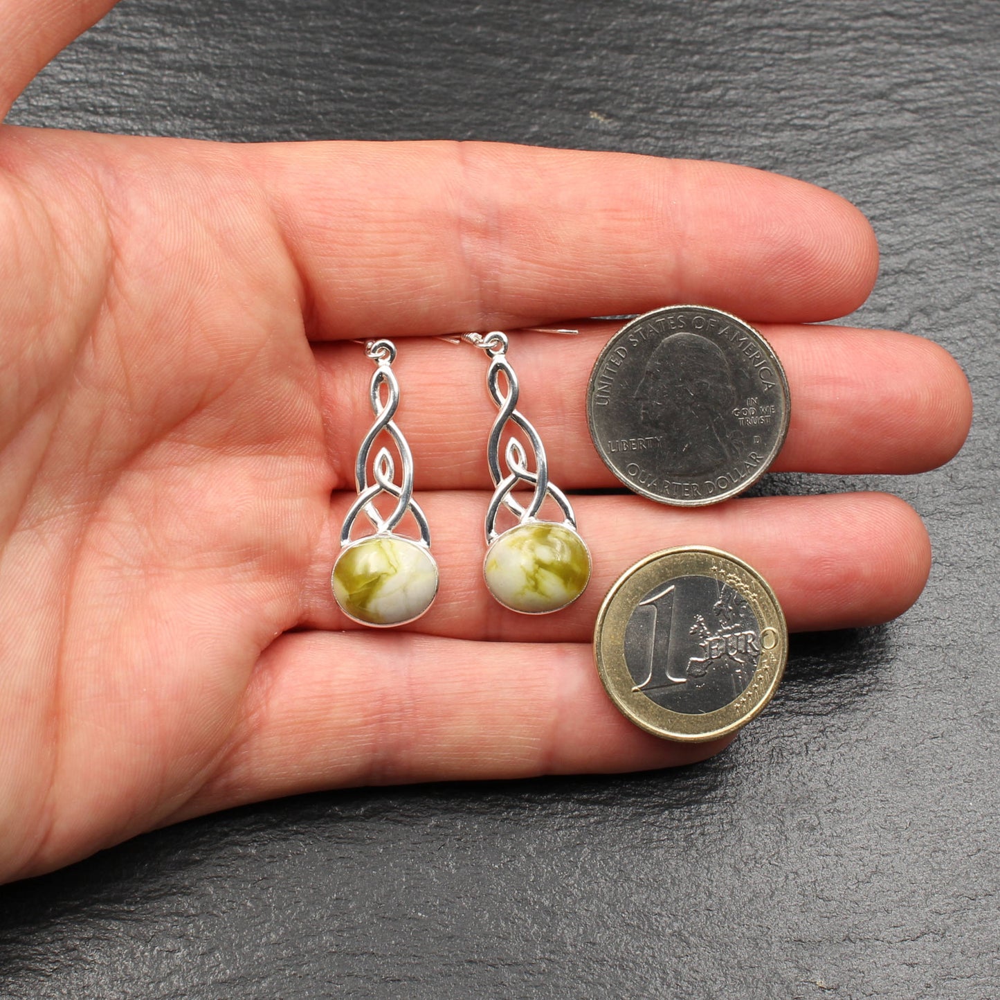 Keltischer Knoten Silber Ohrringe - Groß