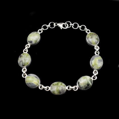 Skye Marmor Silber Armband - Verstellbar