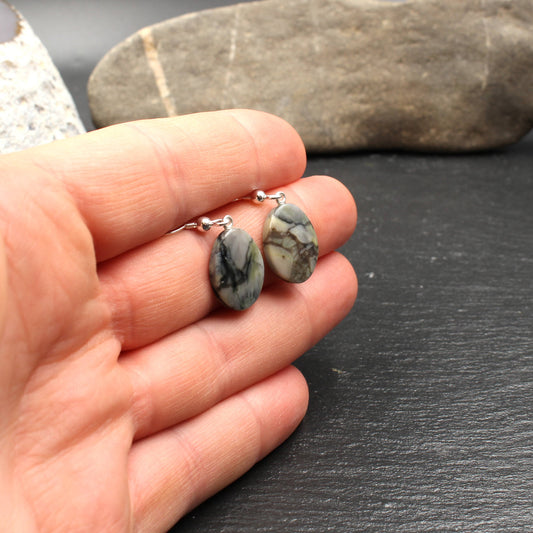 Scottish Skye Marble Earrings - Handmade