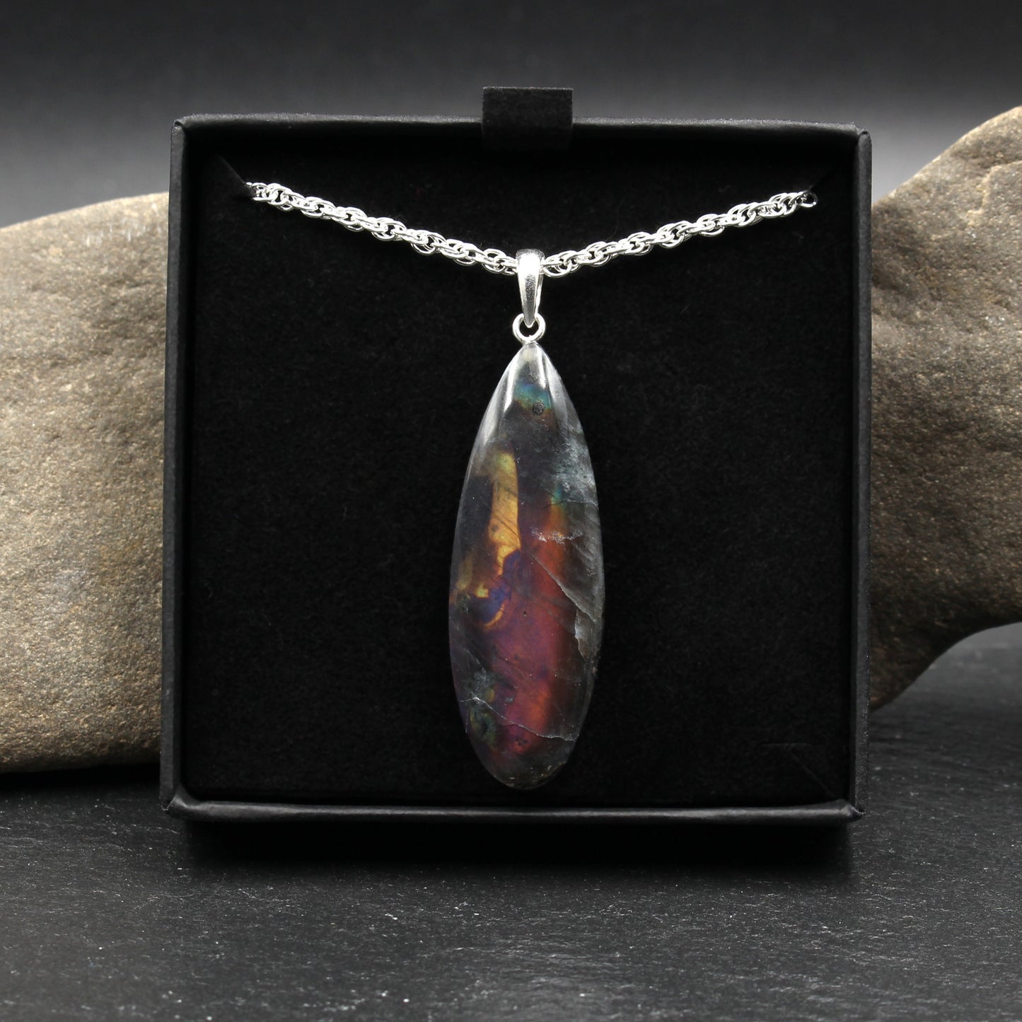 Finnish Purple Spectrolite Pendant - Handmade in Germany