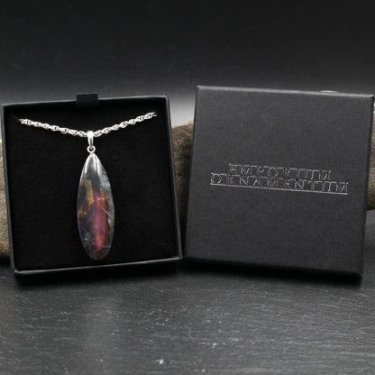 Finnish Purple Spectrolite Pendant - Handmade in Germany