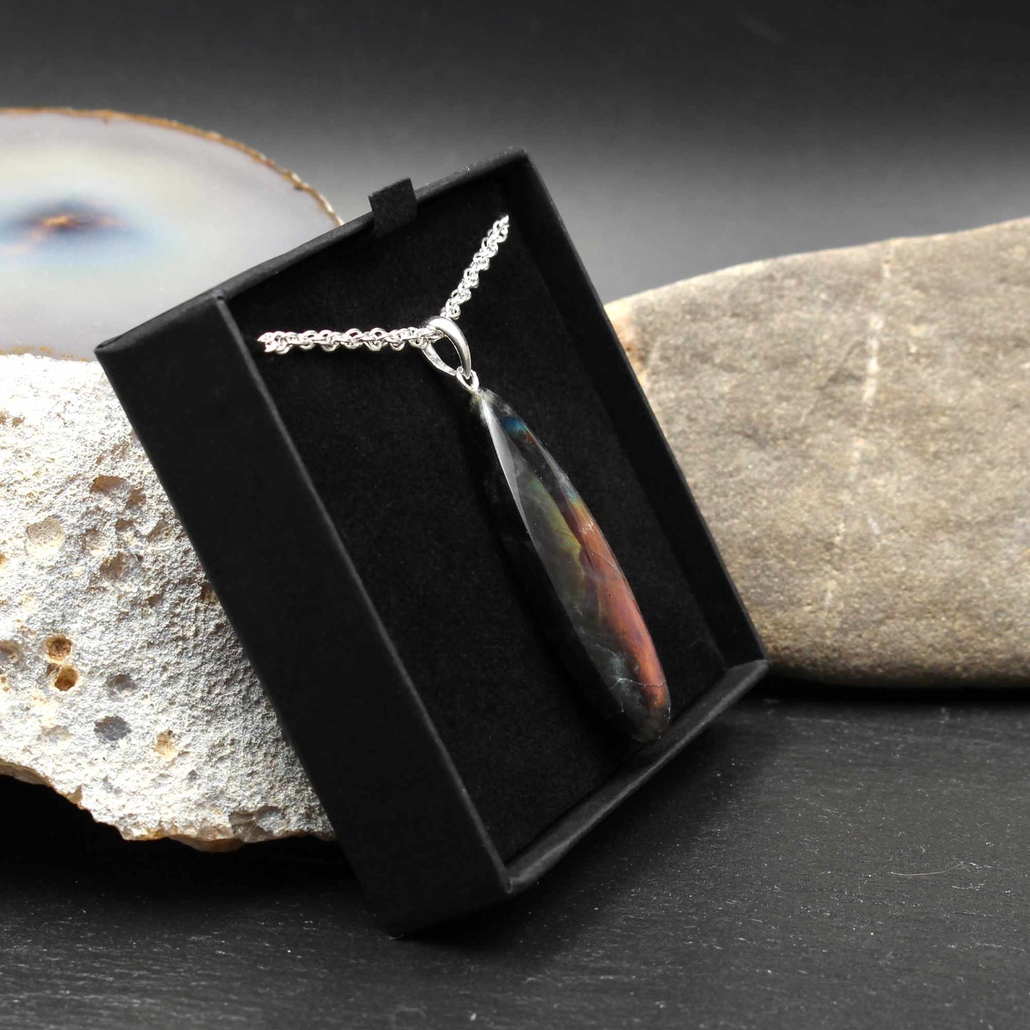 Finnish Purple Spectrolite Pendant - Handmade in Germany