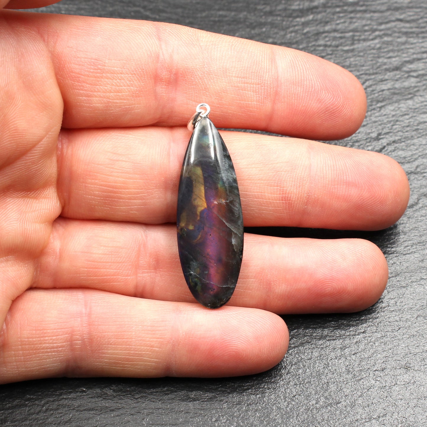 Finnish Purple Spectrolite Pendant - Handmade in Germany