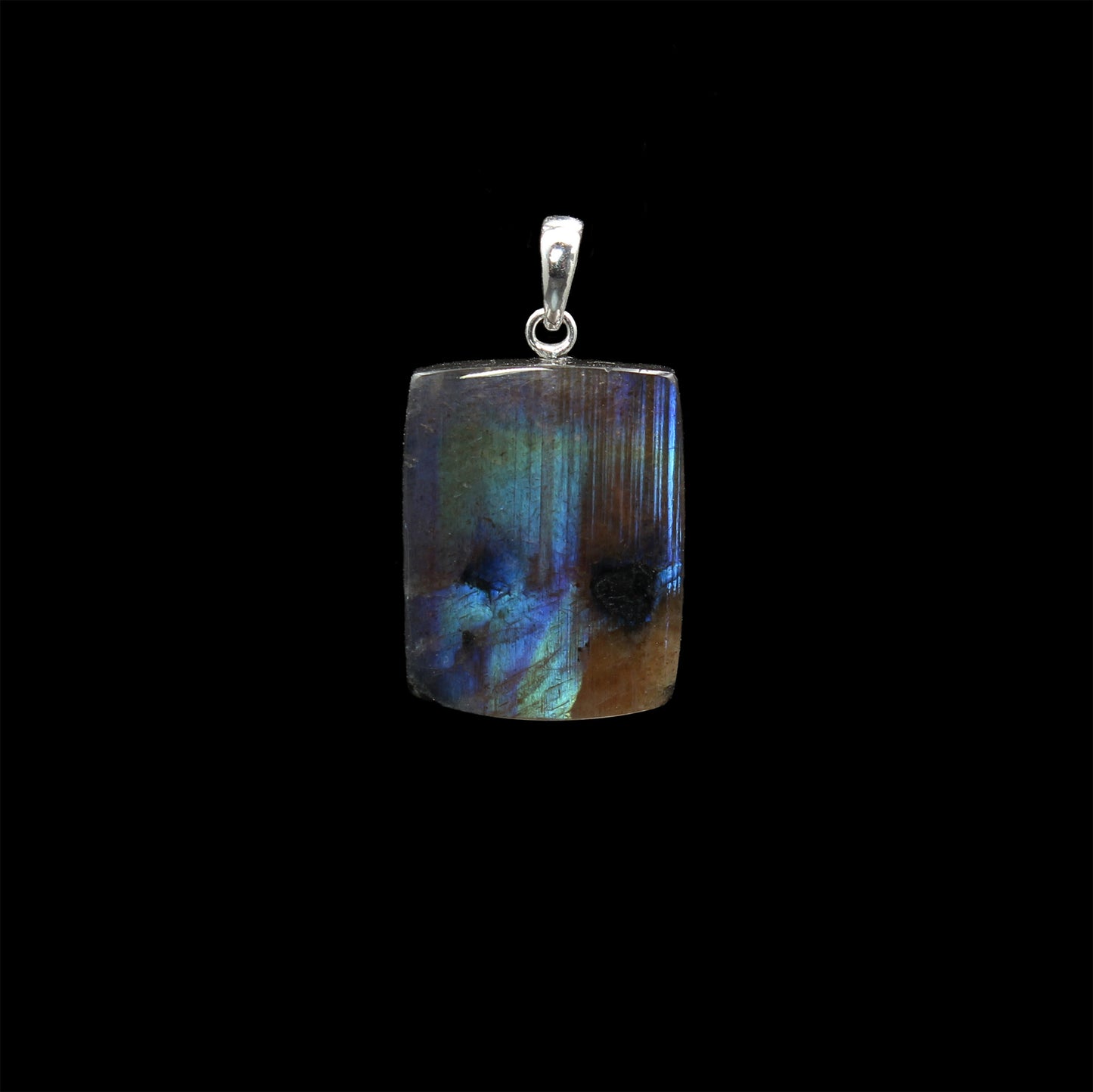 Finnischer Spektrolith Edelstein Anhänger - Handarbeit aus Deutschland