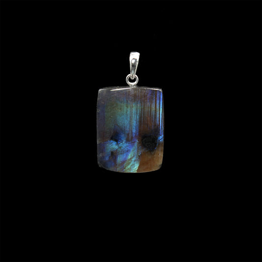 Finnischer Spektrolith Edelstein Anhänger - Handarbeit aus Deutschland