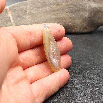 Agate Geode / Druse Pendant - Handmade