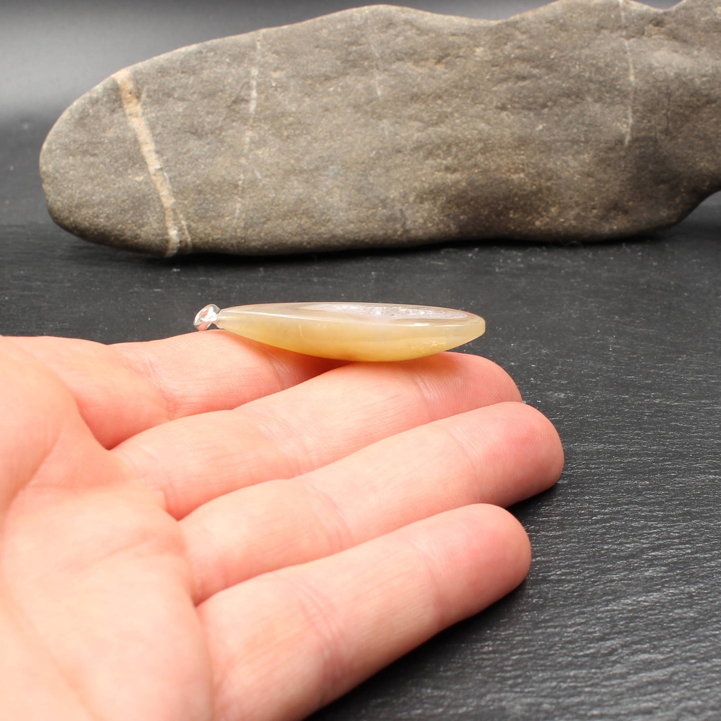 Agate Geode / Druse Pendant - Handmade