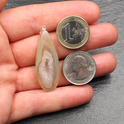 Agate Geode / Druse Pendant - Handmade