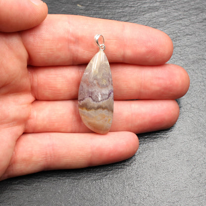 Schlottwitzer Achat Amethyst Anhänger - Handarbeit