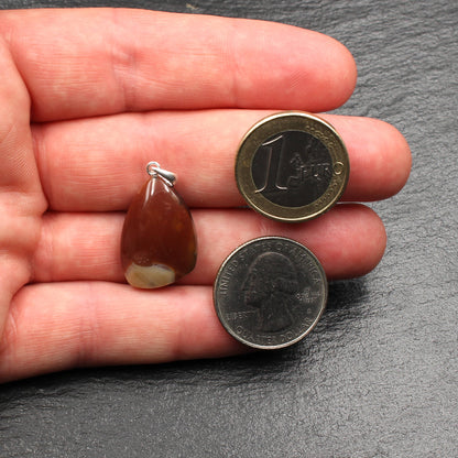 German Red Heligoland Flint Pendant - Handmade