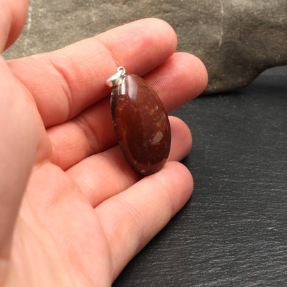 German Red Heligoland Flint Pendant - Handmade