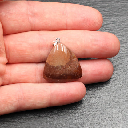 German Red Heligoland Flint Pendant - Handmade