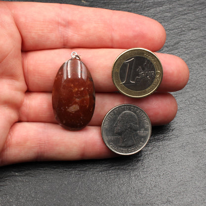 German Red Heligoland Flint Pendant - Handmade