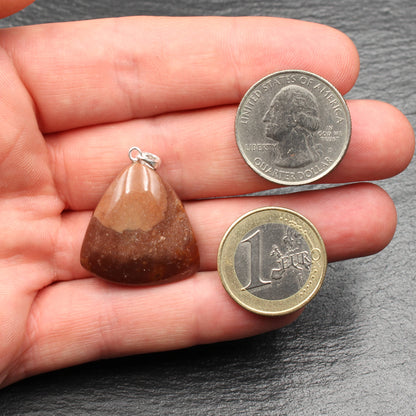 German Red Heligoland Flint Pendant - Handmade
