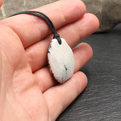 North Sea flint pendant - handmade