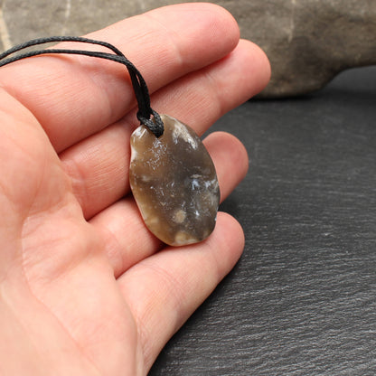 North Sea flint pendant - handmade