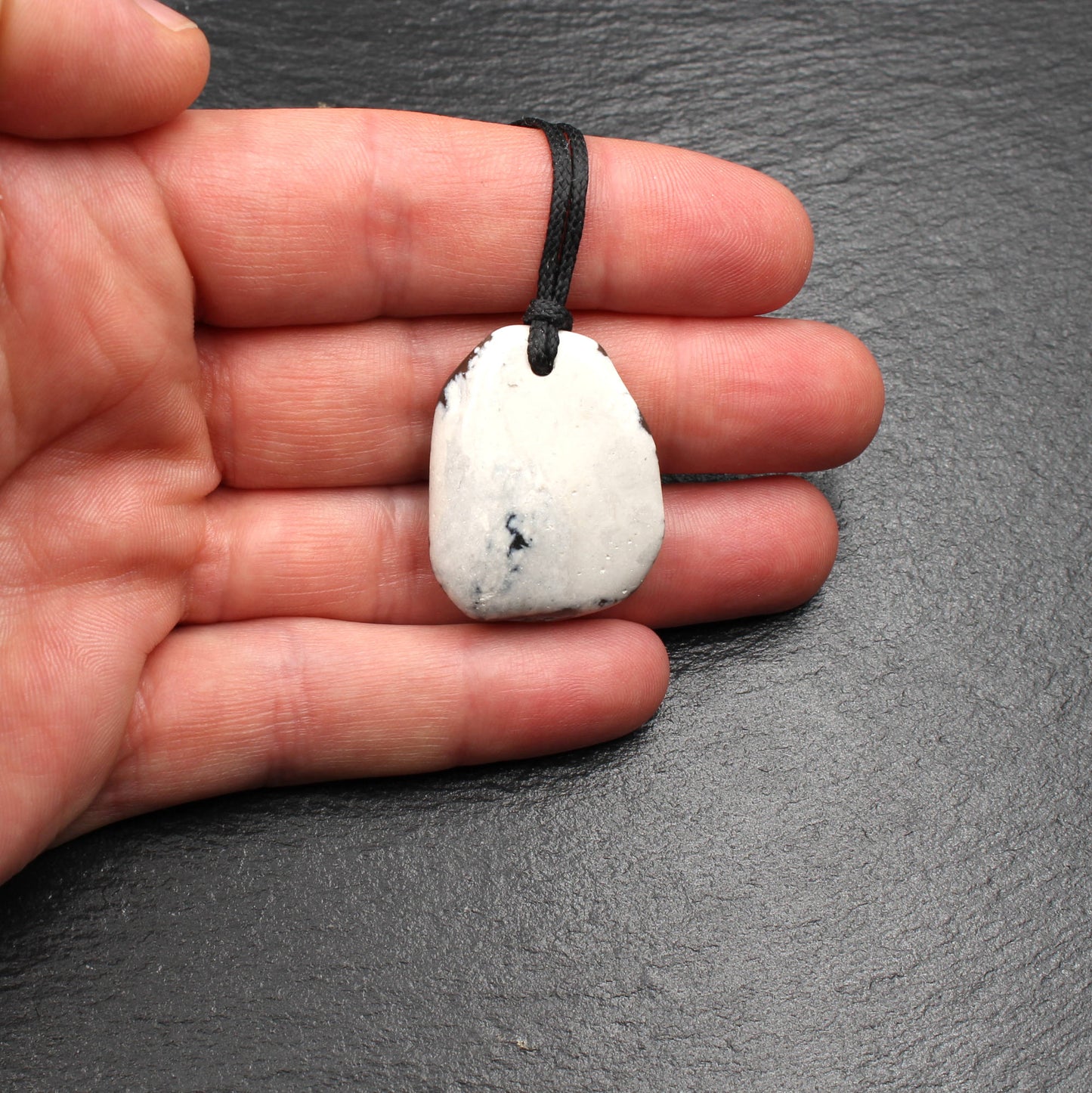 North Sea flint pendant - handmade