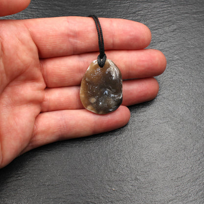 North Sea flint pendant - handmade
