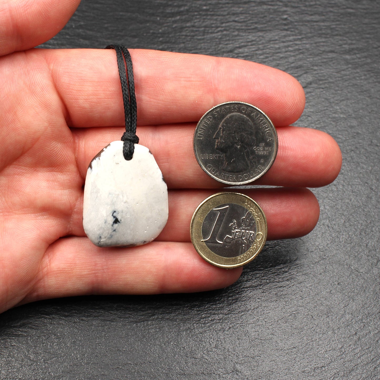 North Sea flint pendant - handmade