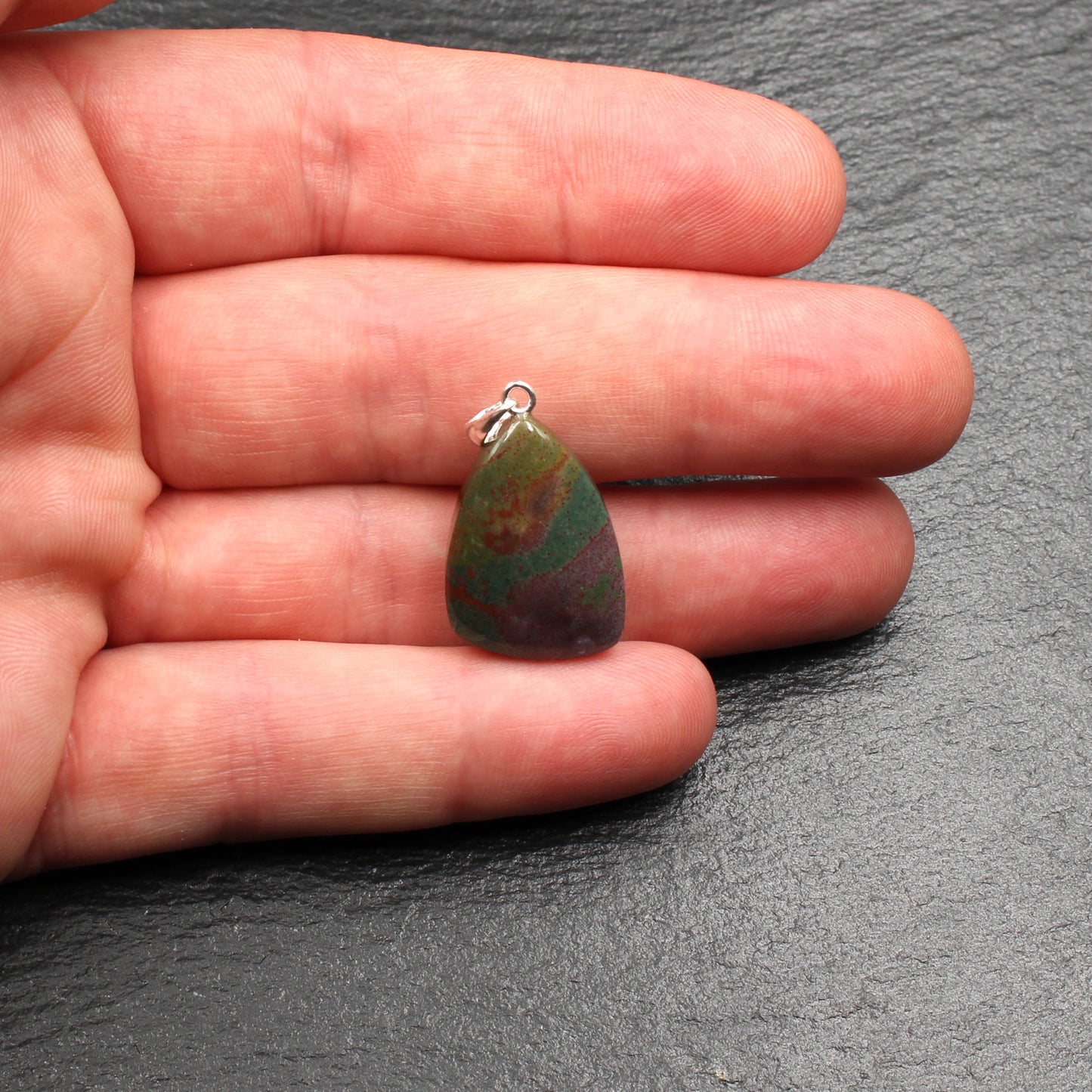 Heliotrope / Blood Jasper Pendant - Handmade in Germany