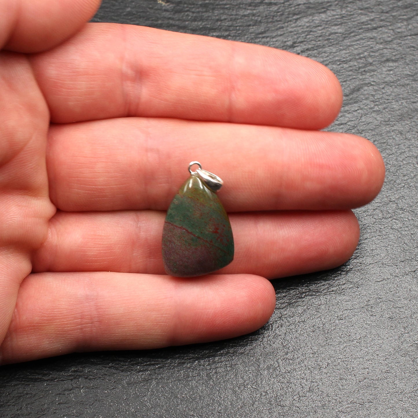 Heliotrope / Blood Jasper Pendant - Handmade in Germany