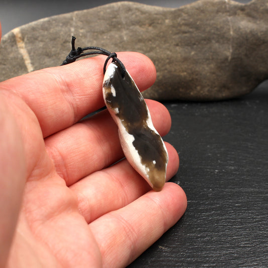 North Sea flint pendant - handmade