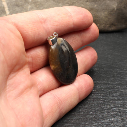 North Sea flint pendant - handmade