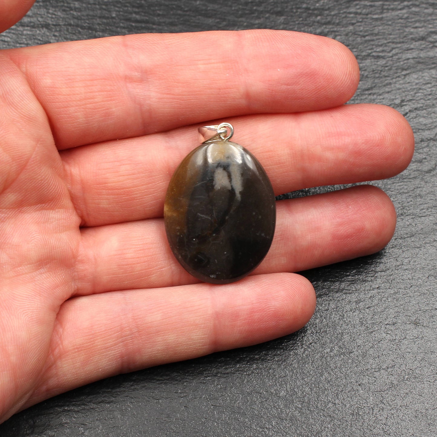 North Sea flint pendant - handmade