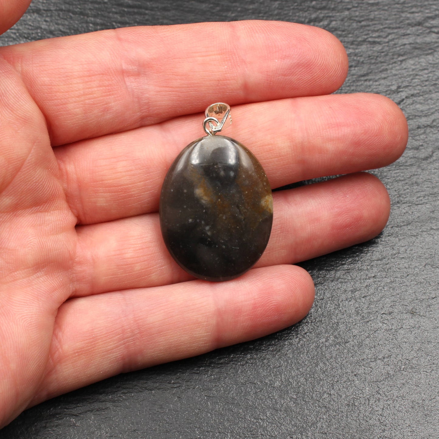 North Sea flint pendant - handmade