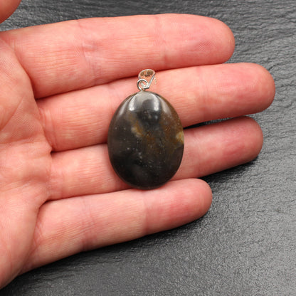 North Sea flint pendant - handmade