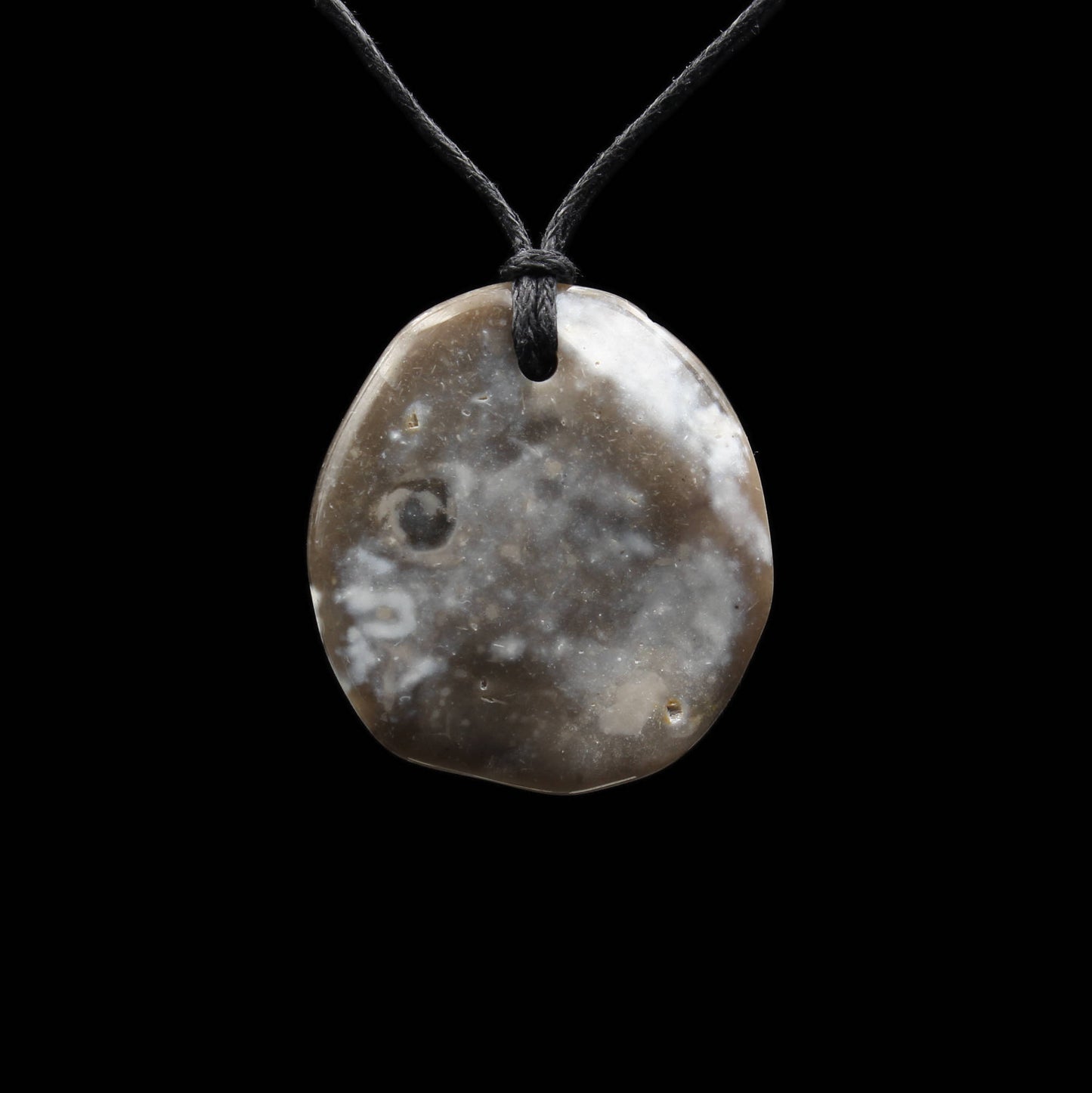 North Sea flint pendant - handmade