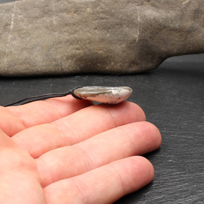 North Sea flint pendant - handmade
