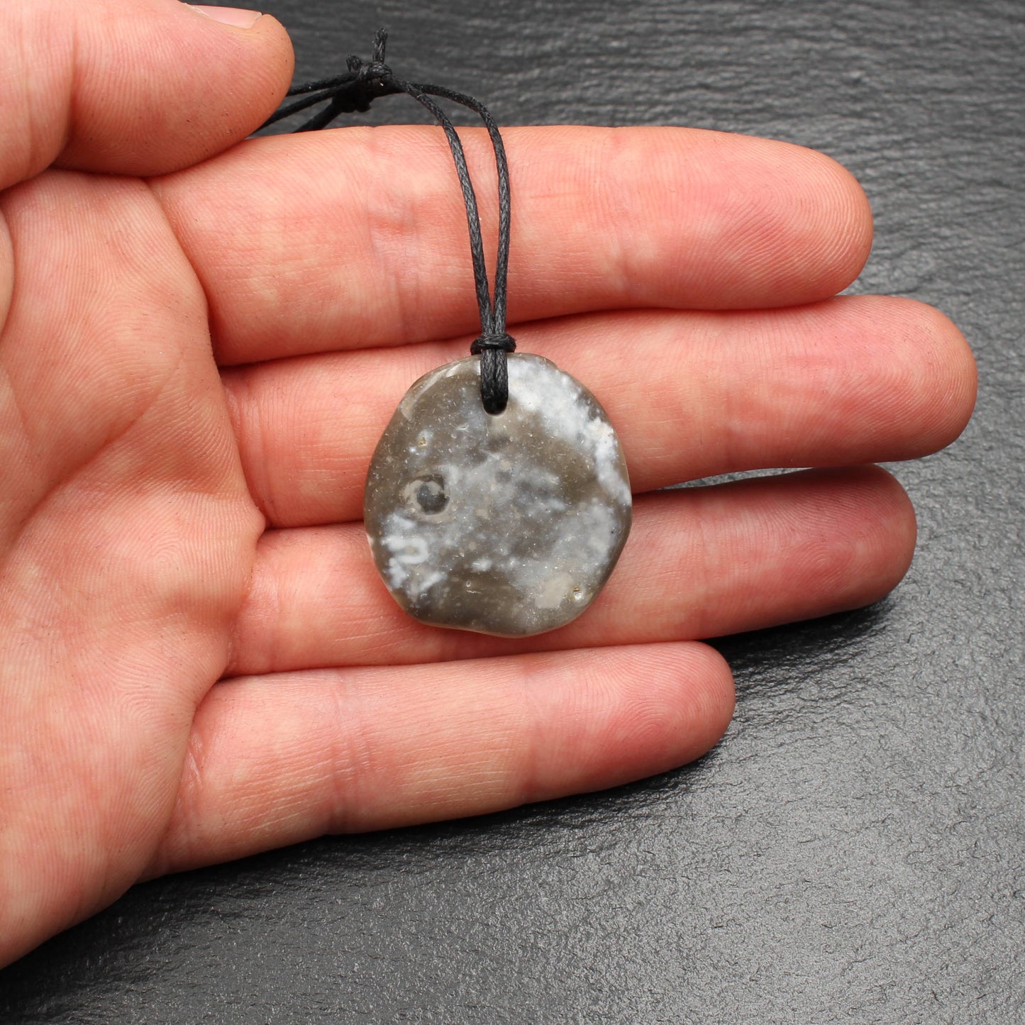 North Sea flint pendant - handmade