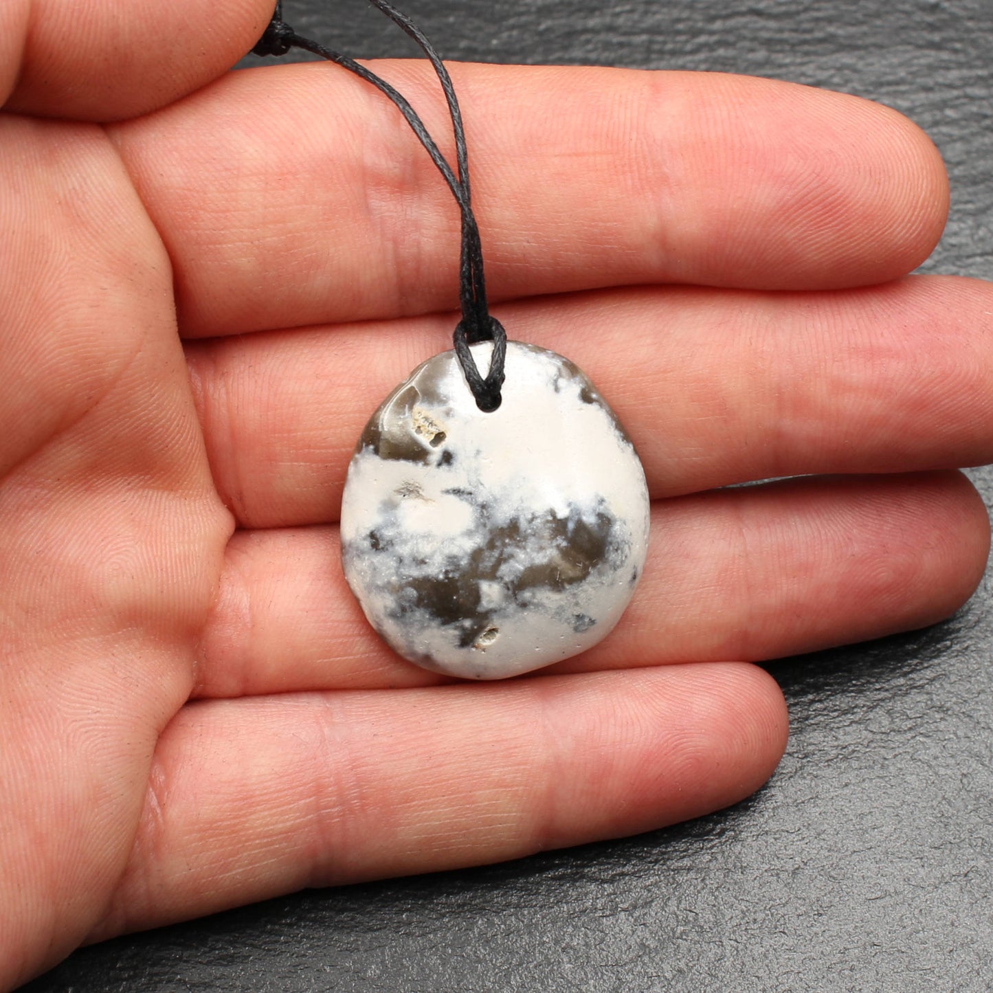North Sea flint pendant - handmade