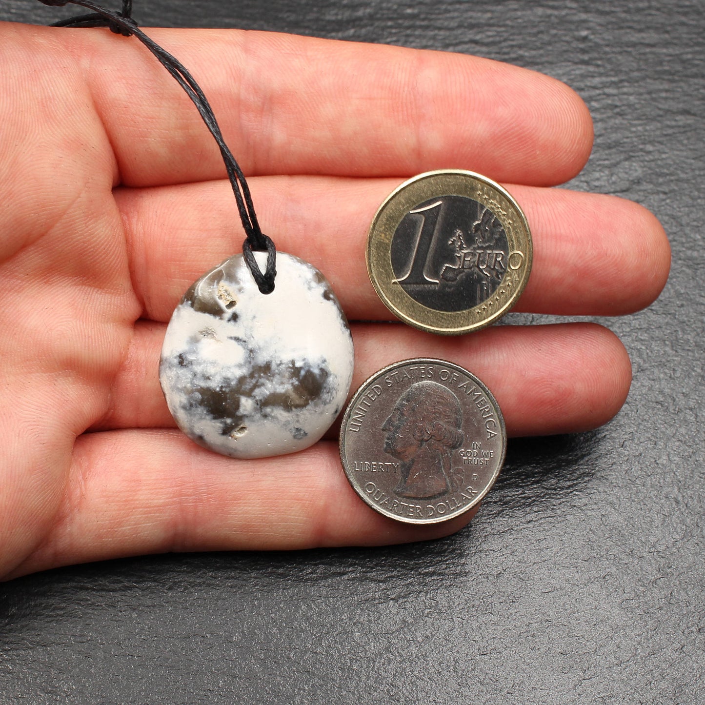 North Sea flint pendant - handmade