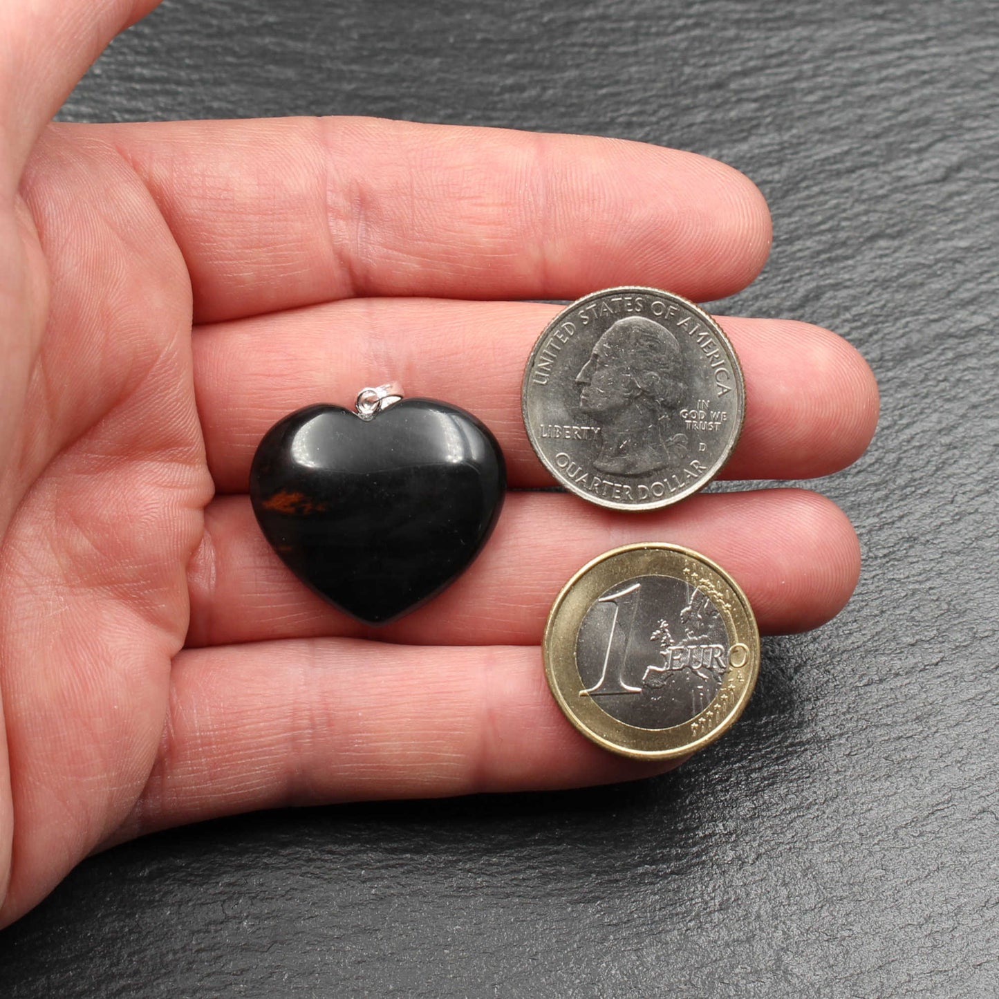 Mahagoni Obsidian Herzanhänger