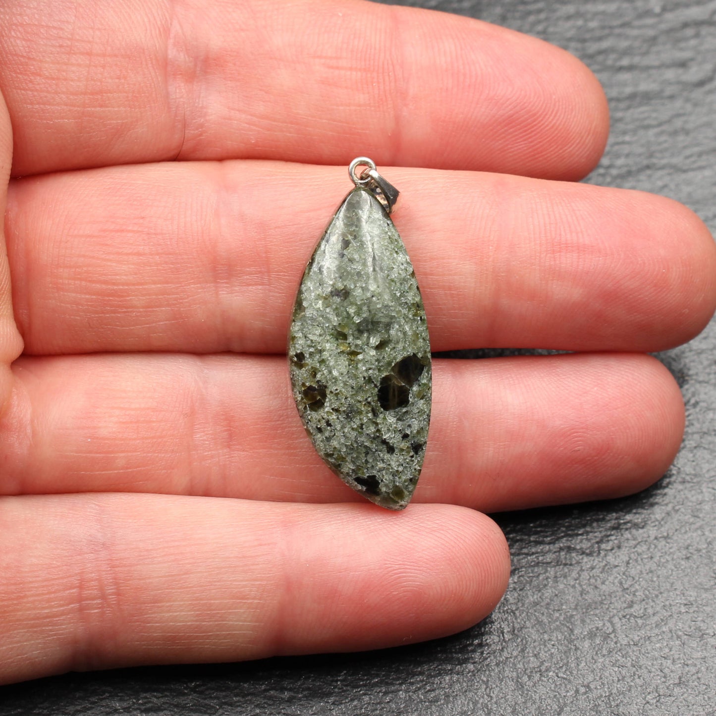 German Olivine Basalt Pendant - Handmade