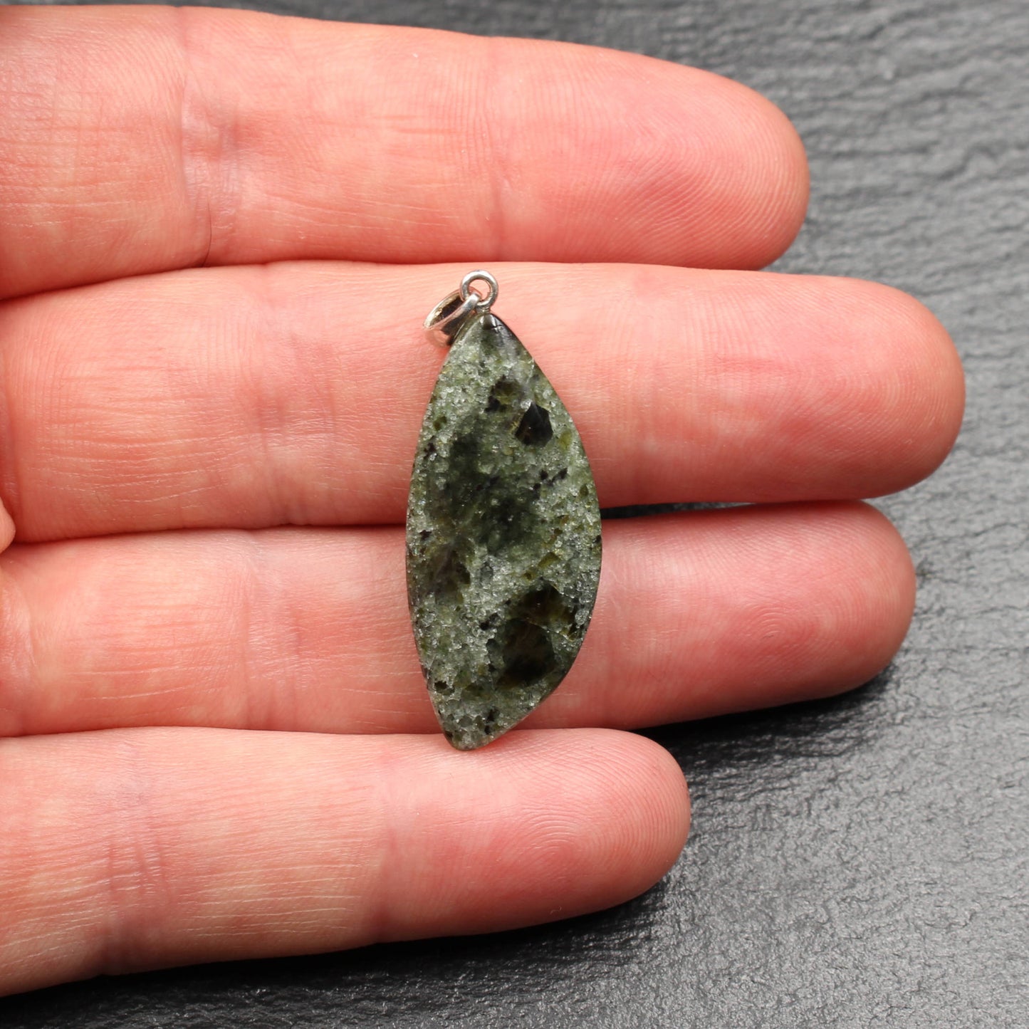 German Olivine Basalt Pendant - Handmade