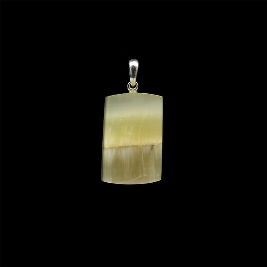 Baltic Sea jade (fibrous limestone) pendant - handmade